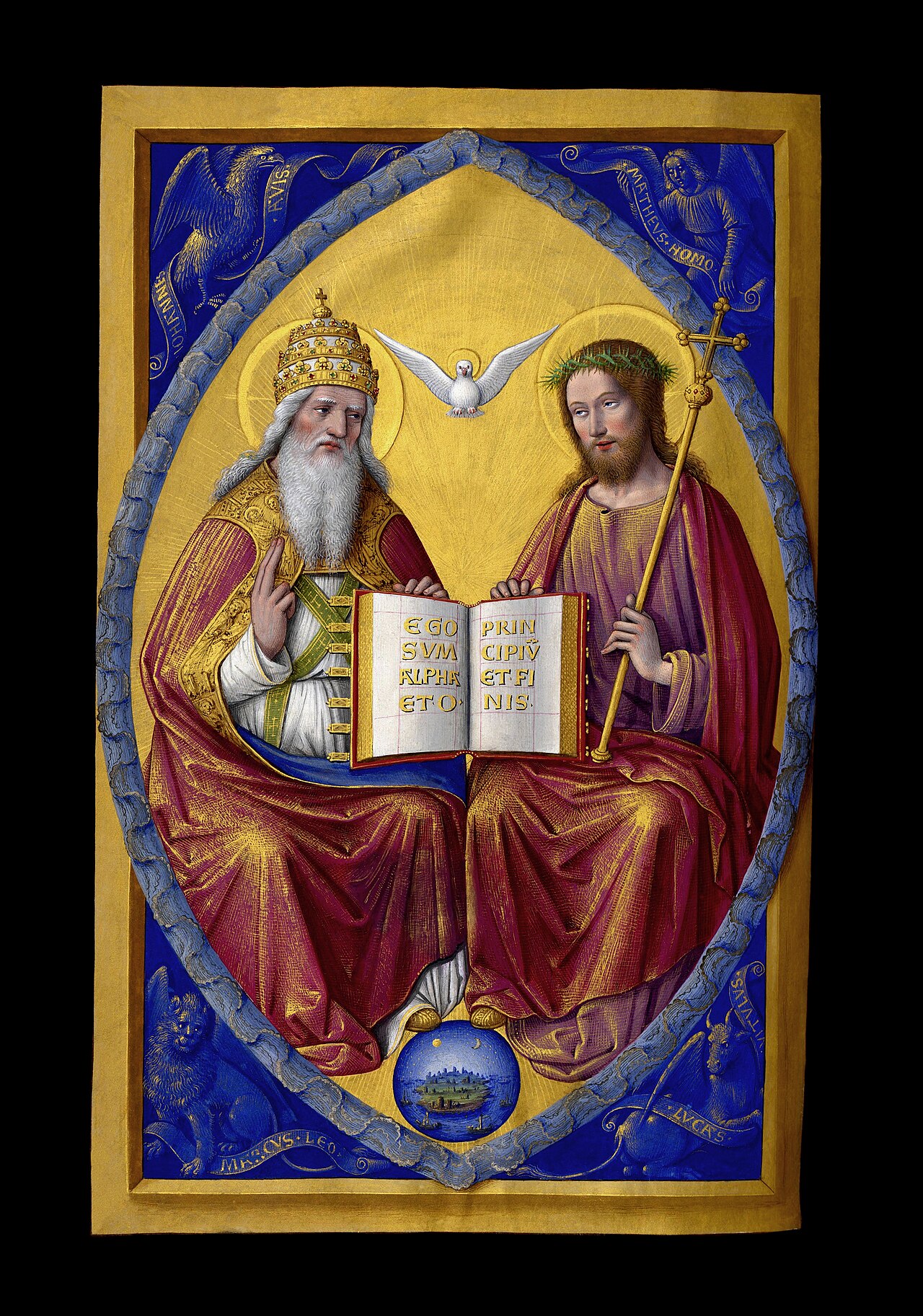 Der Himmlische Vater und Christus, Alpha und Omega (Buchmalerei)