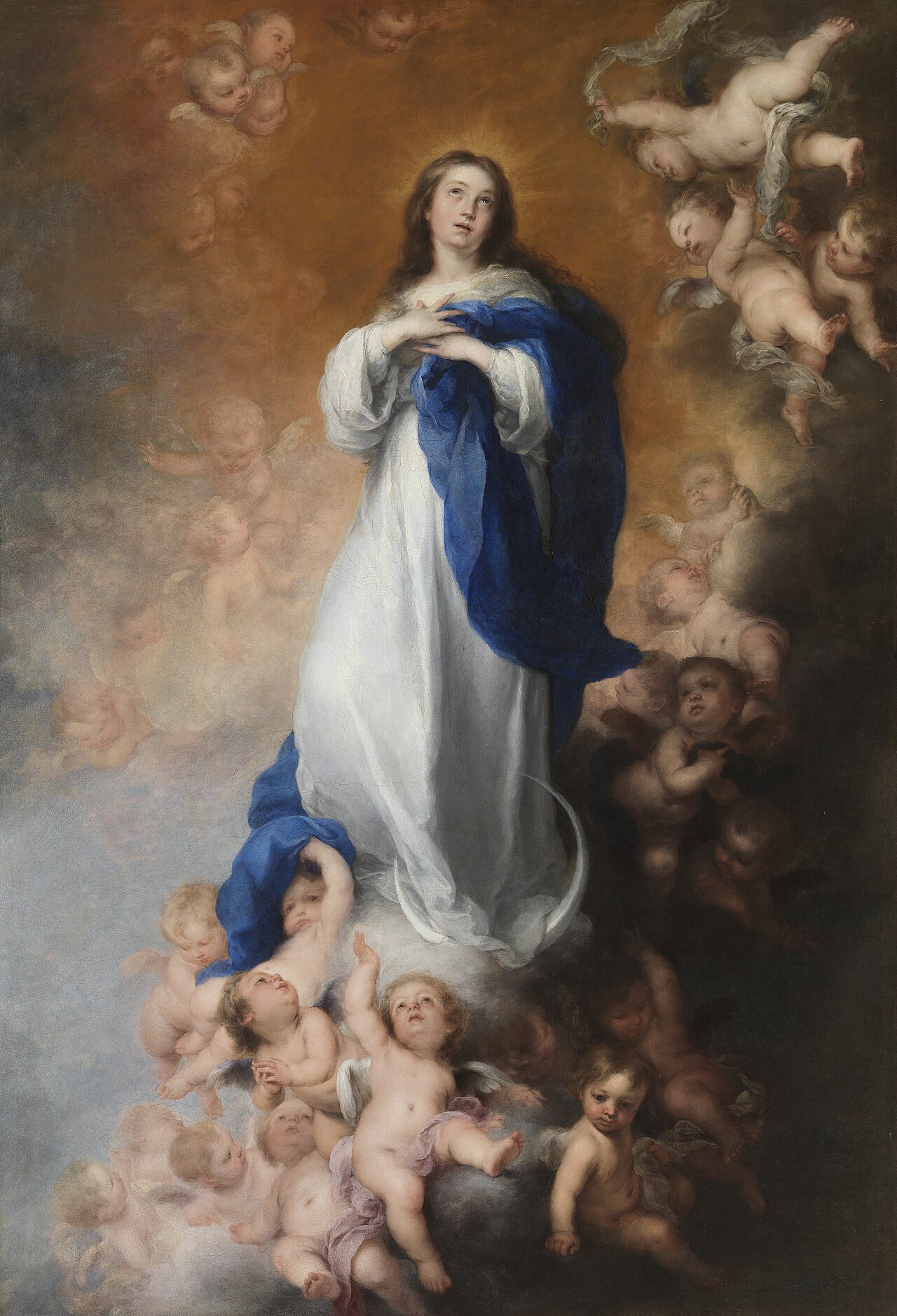 Maria, die Unbefleckte Empfängnis, umgeben von Engeln