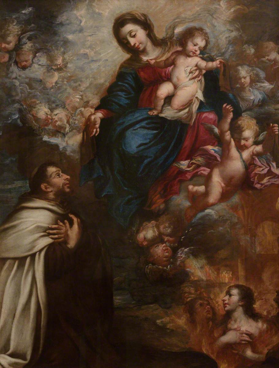 Maria consegna lo scapolare a San Simone Stock