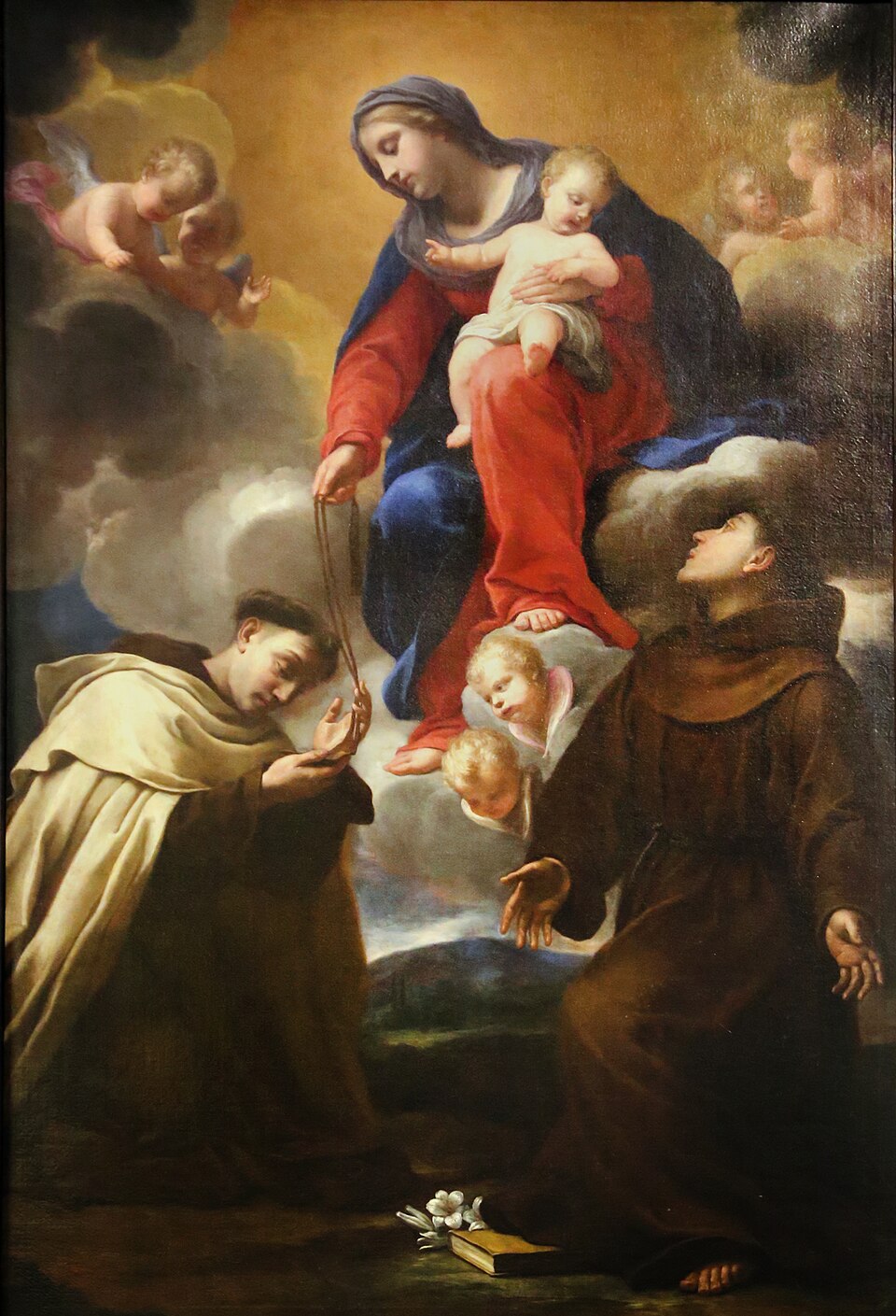Glorificazione di Maria in cielo in mezzo ai santi dell'Ordine carmelitano